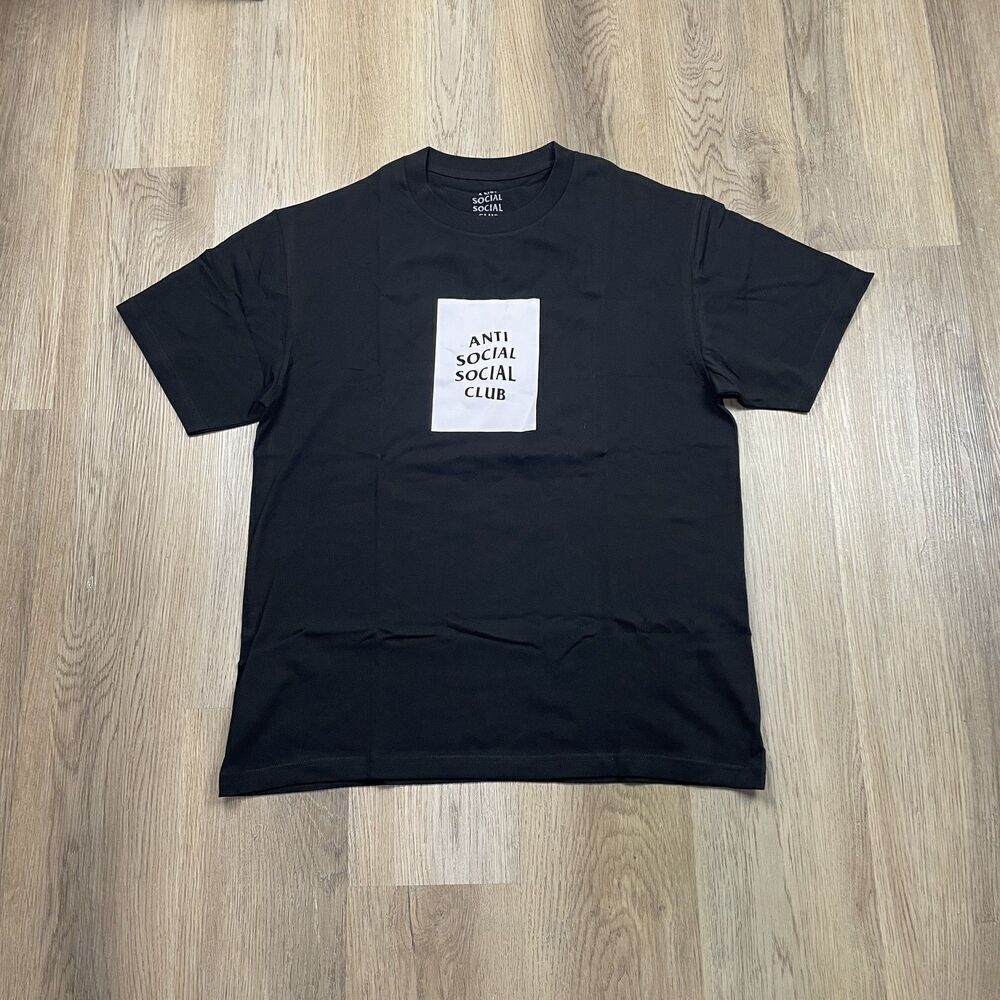Anti Social Social Club Shirt Mens Large Black Box Logo Graphic Streetwear USA